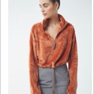 Urban Outfitters Pullover Crop Fleece Orange NWOT